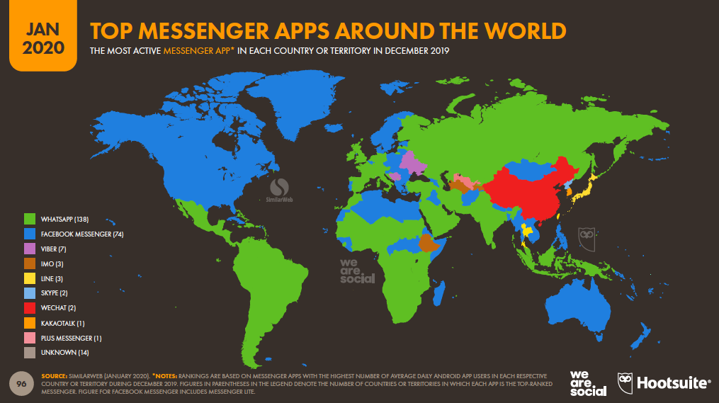 WhatsApp al rededor del mundo